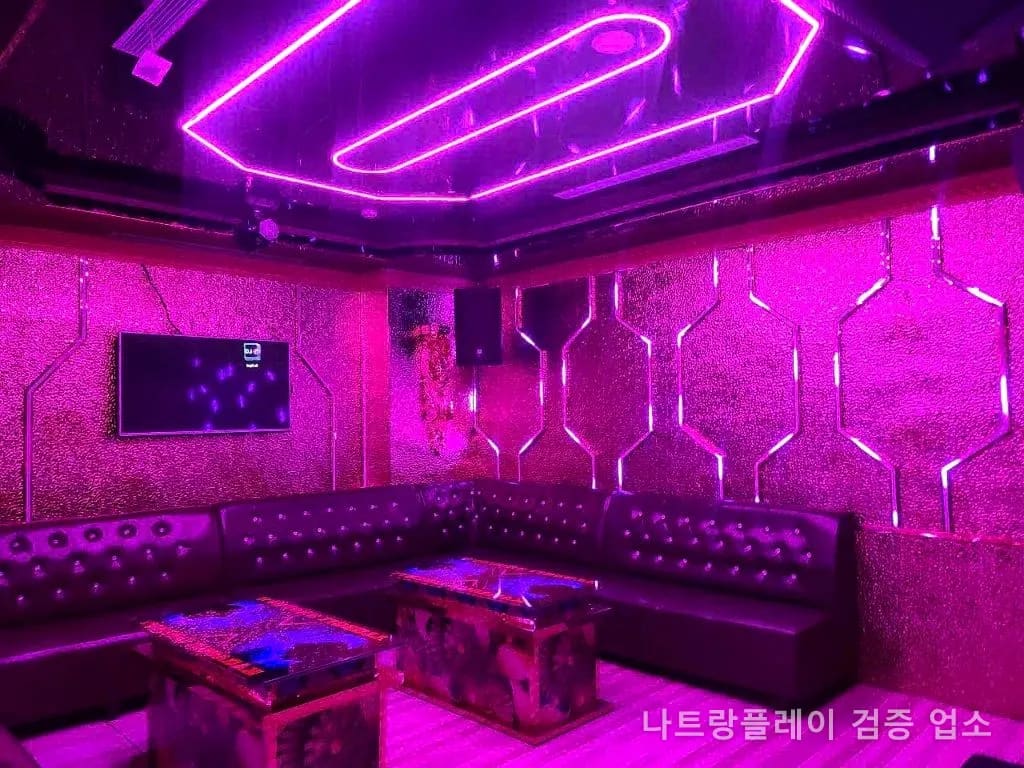 리버티 가라오케 VIP 룸 · 핑크 네온 인테리어